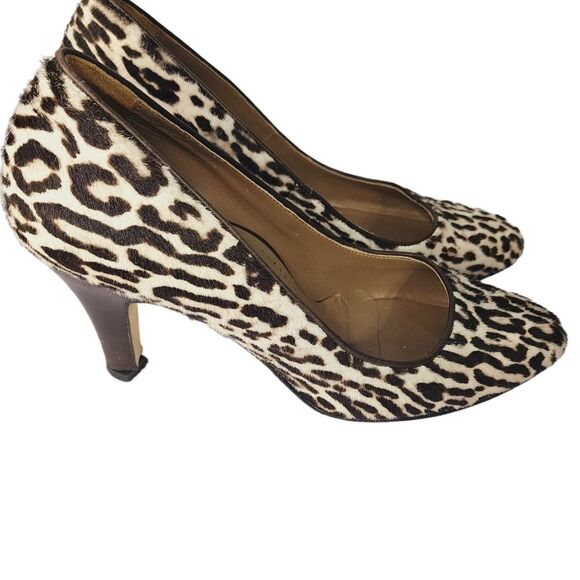 Anyi Lu Leopard Print Calf Hair Pumps  Brown Black Heels Shoes 39.5 - Picture 2 of 11